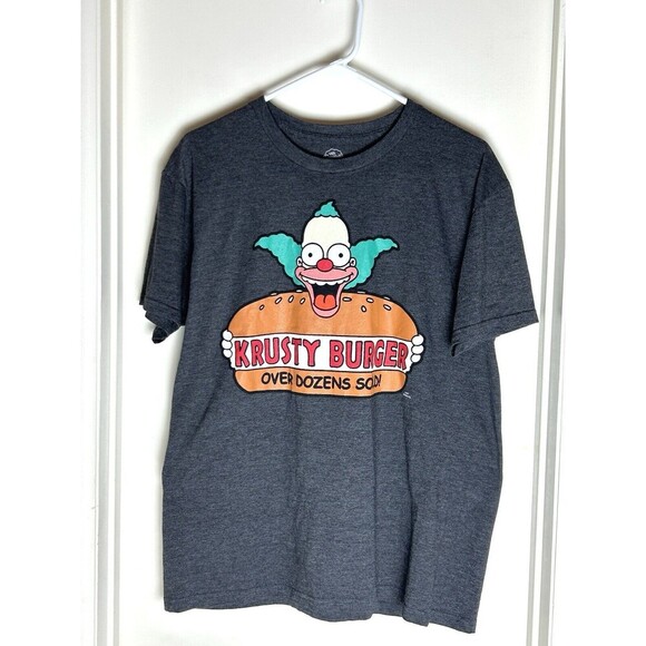 The Simpson's Krusty The Clown "Krusty Burger" T Shirt Grey Large SKU LRC2-0 - Picture 6 of 7